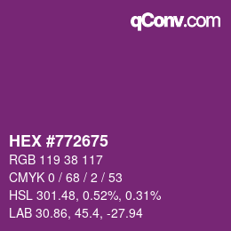 Color code: HEX #772675 | qconv.com