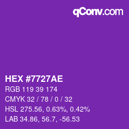 Color code: HEX #7727AE | qconv.com