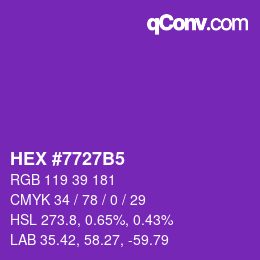 Color code: HEX #7727B5 | qconv.com