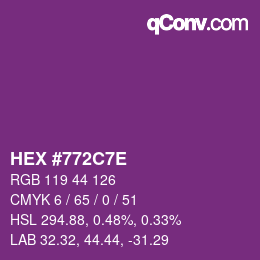 Color code: HEX #772C7E | qconv.com