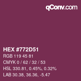 Color code: HEX #772D51 | qconv.com