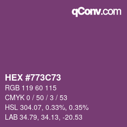 Color code: HEX #773C73 | qconv.com