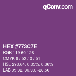 Color code: HEX #773C7E | qconv.com