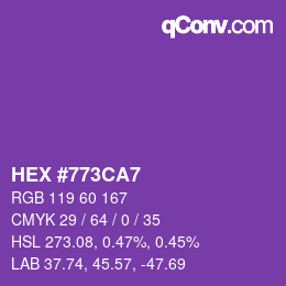 Color code: HEX #773CA7 | qconv.com