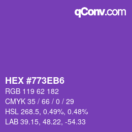 Color code: HEX #773EB6 | qconv.com