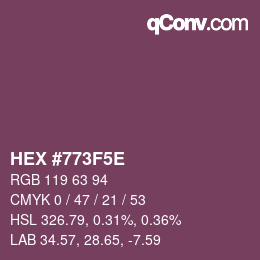 Color code: HEX #773F5E | qconv.com