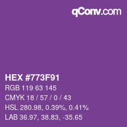 Color code: HEX #773F91 | qconv.com