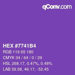 Color code: HEX #7741B4 | qconv.com