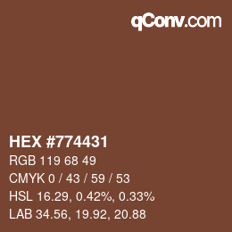Color code: HEX #774431 | qconv.com