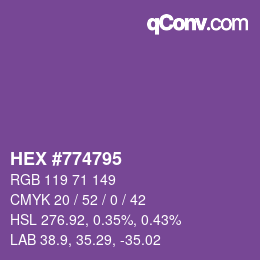 Código de color: HEX #774795 | qconv.com