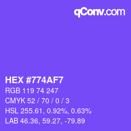 颜色代码: HEX #774AF7 | qconv.com