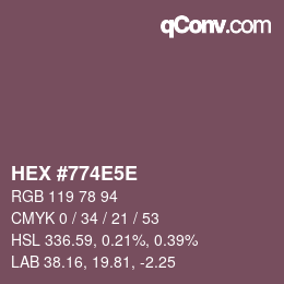 Código de color: HEX #774E5E | qconv.com