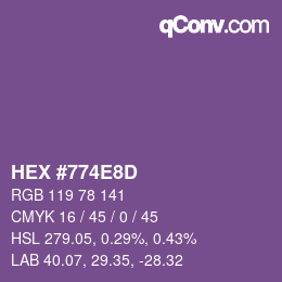 カラーコード: HEX #774E8D | qconv.com