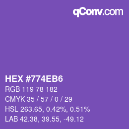 カラーコード: HEX #774EB6 | qconv.com
