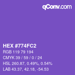 Color code: HEX #774FC2 | qconv.com