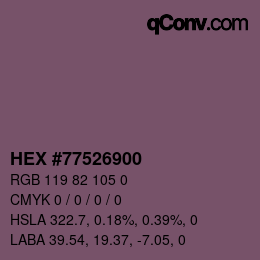 Color code: HEX #77526900 | qconv.com