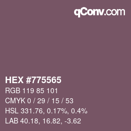 Code couleur: HEX #775565 | qconv.com