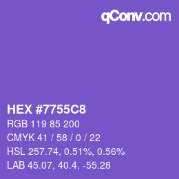 Color code: HEX #7755C8 | qconv.com