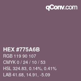 Color code: HEX #775A6B | qconv.com