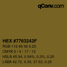 Código de color: HEX #7763243F | qconv.com