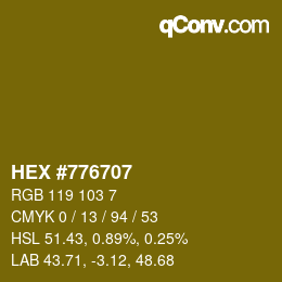 Color code: HEX #776707 | qconv.com