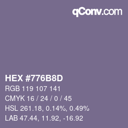 Color code: HEX #776B8D | qconv.com