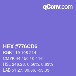 Color code: HEX #776CD6 | qconv.com