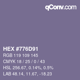 Color code: HEX #776D91 | qconv.com