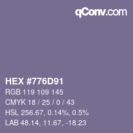 Color code: HEX #776D91 | qconv.com