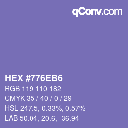 Color code: HEX #776EB6 | qconv.com