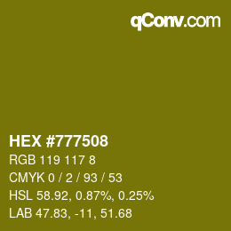 Color code: HEX #777508 | qconv.com