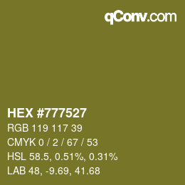 Color code: HEX #777527 | qconv.com