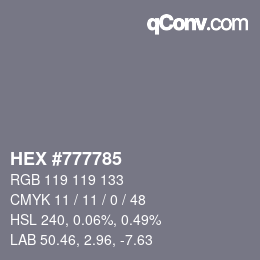 Color code: HEX #777785 | qconv.com