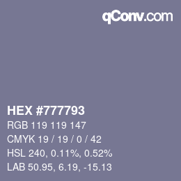 Color code: HEX #777793 | qconv.com