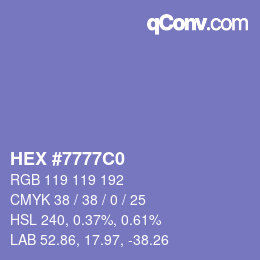 Color code: HEX #7777C0 | qconv.com