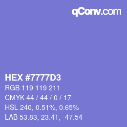 Color code: HEX #7777D3 | qconv.com