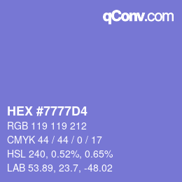 Color code: HEX #7777D4 | qconv.com