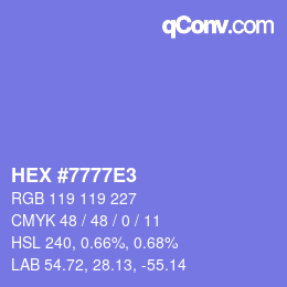 Color code: HEX #7777E3 | qconv.com