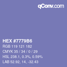 颜色代码: HEX #7779B6 | qconv.com