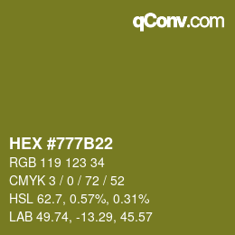 Color code: HEX #777B22 | qconv.com
