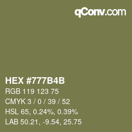 Color code: HEX #777B4B | qconv.com