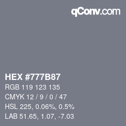 Color code: HEX #777B87 | qconv.com