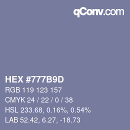 颜色代码: HEX #777B9D | qconv.com