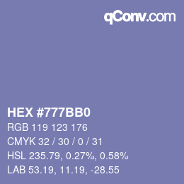 Color code: HEX #777BB0 | qconv.com