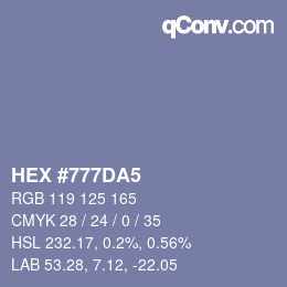 Color code: HEX #777DA5 | qconv.com