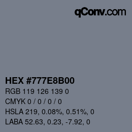 颜色代码: HEX #777E8B00 | qconv.com