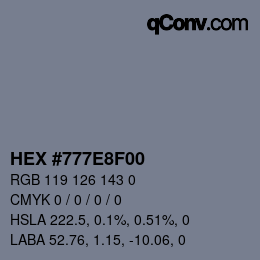 Color code: HEX #777E8F00 | qconv.com