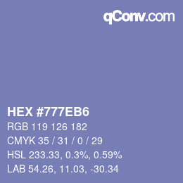 颜色代码: HEX #777EB6 | qconv.com
