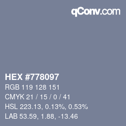 カラーコード: HEX #778097 | qconv.com