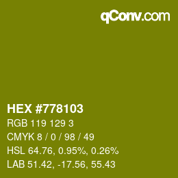 カラーコード: HEX #778103 | qconv.com